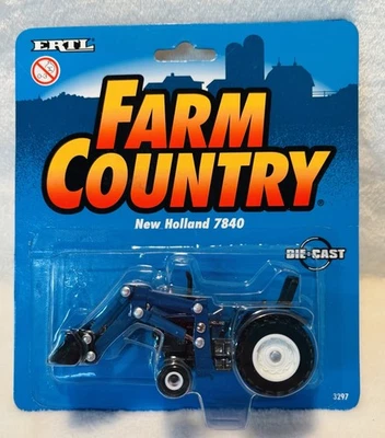 ERTL-Farm Country New Holland 7840 Tractor with Loader 1/64 - ERTL 3297 - New! - Image 1 of 2