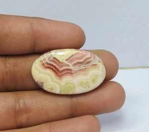 41.00 Cts Natural Pink Rhodochrosite Designer Gemstone Oval Cabochon 20x32x5 mm - Picture 1 of 8