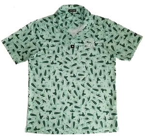 BAD BIRDIE Golf Polo Shirt Four Peaks Brewery AOP Cactus Print Performance NEW M - Picture 1 of 9