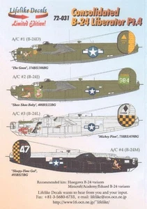 Lifelike 1/72 Decal Consolidated B-24 Liberator Pt 4 - 72-031 - Bild 1 von 6