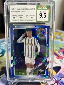 2020-21 Topps Chrome UCL Sapphire Edition - Cristiano Ronaldo #100 CSG 9.5 - Picture 1 of 2