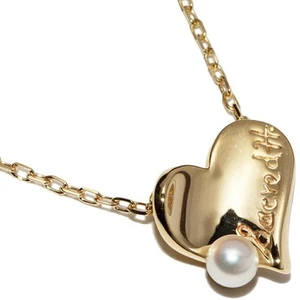 Mikimoto Pearl K18 YG Pendant Sacred Heart Necklace Yellow Gold - Picture 1 of 4