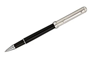 Bolígrafo Waldmann plata esterlina 925, bolígrafo de tinta ajedrez, barniz, negro - Imagen 1 de 2