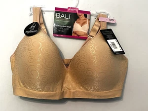 Reggiseno senza cuciture beige nuovo con etichette Bali senza fili supporto completo cool comfort taglie forti 42D - Foto 1 di 7