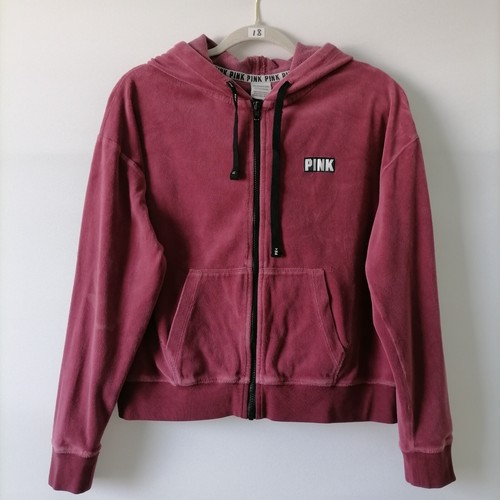 UNDERCOVER Felpa rosa Victoria's Secret donna rosa manica lunga full zip con cappuccio taglia S