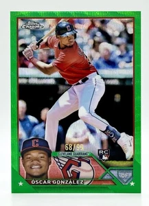 2023 Topps Chrome Green Wave Oscar Gonzalez RC 68/99 Cleveland Guardians - Picture 1 of 2