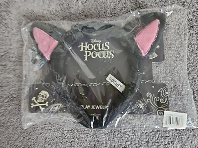 Disney Hocus Pocus   Black Cat Ear Clips  w/ Chain & Charm - Image 1 of 2