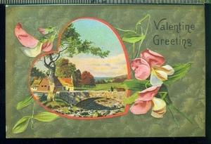 Postal SALUDO SAN VALENTÍN SCENE SWEET GUISANTES de colección MARCOS DE CORAZÓN ESCENA - Imagen 1 de 1