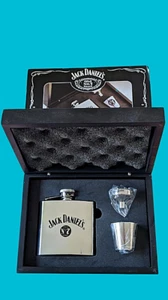 Jack Daniel's 6oz Hüftflasche, Schnapsglas & Trichter neues Geschenkset, kostenloser Versand - Bild 1 von 6