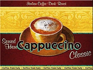 Cappuccino Coffee steel fridge magnet - Picture 1 of 1