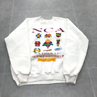 Vintage Jerzees White Long Sleeve Crew Graphic NCA Sweatshirt Adult Size XL