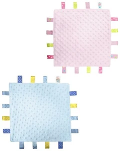 Mantas etiquetadas de palomitas de maíz empinadas de terciopelo azul rosa para bebé niño pequeño recién nacido - Imagen 1 de 3