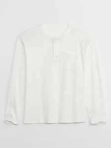 Gap Jersey Henley Pocket T-Shirt Boys XXL (14-16) Husky White Crew Neck ~ New - Picture 1 of 6