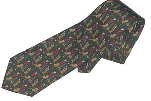Salvatore Ferragamo-Golfer Themed Silk Neck Tie-Italy - Picture 1 of 5