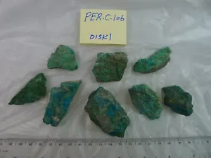 Natural Persian Chrysocolla, 8 pcs, TW : 184.50 Grams - Picture 1 of 4