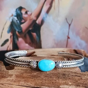 Native American Ben Jimenez Kingman Turquoise Bracelet - Picture 1 of 5