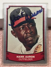 1988 Pacific Hank Aaron #1 autographed card Case kept EXCELLENT Mint Condition!!