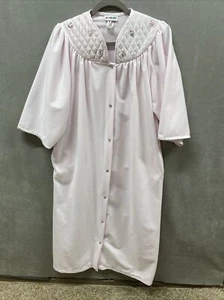 VTG-ROBE (HOUSECOAT) Snap Front-Pink Fleece-Warm & Cozy Vintage Sears - Picture 1 of 6
