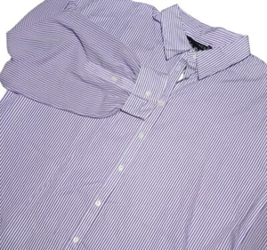Lauren Ralph Lauren Women's Broadcloth Blouse XL Purple Stripe - Picture 1 of 5