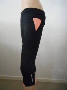 Active Wear Yoga Gym Fitness Sport Running 3/4 Pants Tights Black Womens S & M - Picture 1 of 8