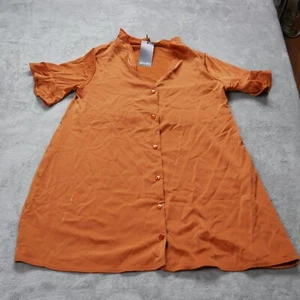 Nasty Gal Womens Size 8 Easy Street Burnt Orange Satin Mini Dress - Picture 1 of 11