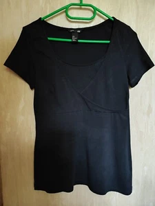 Tunika dunkelblaues T-Shirt Gr. S Basic H&M Mama Damen kurzarm A-Linie Wickelopt - Bild 1 von 14