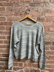 Isabel Marant Damen Top, Gr. Large, grau 100% Baumwolle gebänderte Streifen - Bild 1 von 7