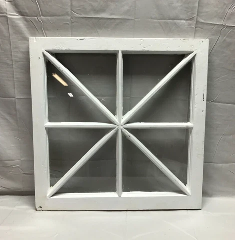 One VTG 8 Lite Window Sash Shabby White Chic 27" SQ. More Available Old 797-23B Cover