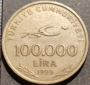 100000 Lira 100 Bin Lira 1999 Turquie Turkey - 336207 coin - Imagen 1 de 2