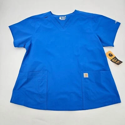Blusa Médica Carhartt Force Ajuste Moderno Cuello en V Para Mujer Talla XL Azul NUEVA C12113 Camisa Foto 1 de 4