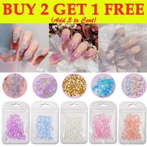 1 Bag Glitter 3D Rhinestones AB Flat Back Stones Nail Art Decor Gems Mixed Size - Picture 1 of 38