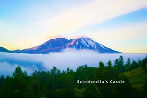 Mt St Helens in the Clouds Washington Photo Picture Print 4X6,5X7, 8X10, 8.5X11 - Picture 1 of 1