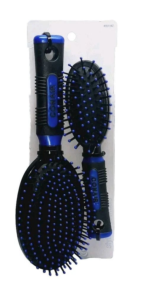 Cepillo de pelo cojín Conair Value Detangle Style 9 y 7" 95114z negro leer ~ 2 piezas Foto 1 de 1