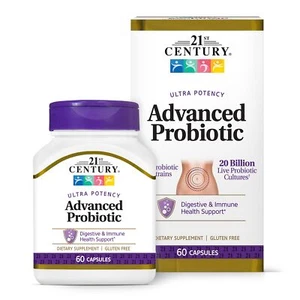 21St Century Advanced Probiotic 60 Capsules Digestive Immune Support Formula - Picture 1 of 8