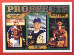 1997 Topps Prospects #205 - Brown, Estalella & Davis (Rangers, Phillies, Padres) - Picture 1 of 2