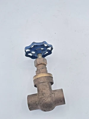 Anaconda Gate Valve Full Port Brass Blue Rotary Handle 200 WOG 125 SWP 3/4" NPT - Image 1 of 4