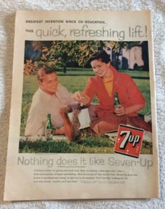 7UP Soda Pop Fresh Up Picnic Summer Seven-Up Company Vintage Print Ad 1959 - Imagen 1 de 7