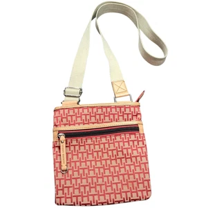 Tommy Hilfiger Umhängetasche/ Schultertasche Messenger hellbraun/rot Monogramm - Bild 1 von 10