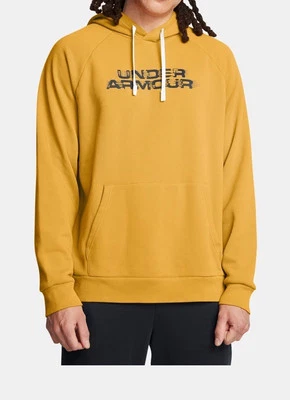 Sudadera con capucha Under Armour Rival polar dorada texturizada talla L $65 para hombre nueva con etiquetas Foto 1 de 4