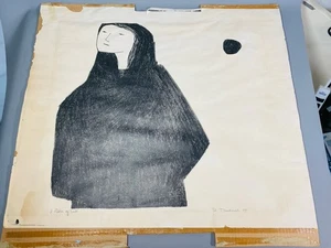 Artist Signed Dated Charcoal Litho Print "A PILLAR OF SALT" Unframed + Raw State - Picture 1 of 10
