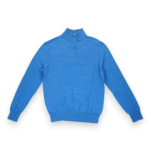 NWT J.Crew Ragland Half-Zip Sweater Men XL Blue Cotton Mock Neck Casual - Picture 1 of 5