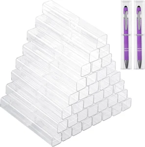 40 Stück Stift Geschenkboxen, Klar Acryl Stiftehüllen Wiederverwendbar Stift Aufbewahrung Behälter T - Bild 1 von 12