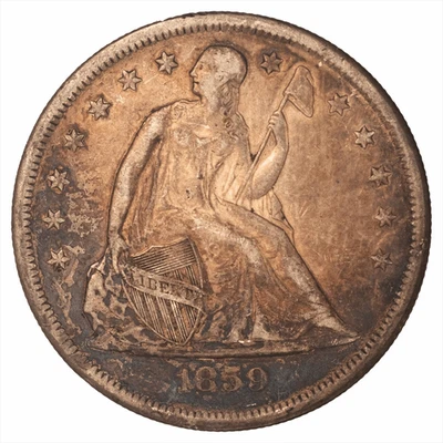 1859O Seated Liberty Dollar $1 Raw - Image 1 of 3