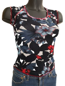 Top sans manches An'ge femme Y2K - Transparent mesh, vintage années 2000 - T2 - Picture 1 of 7