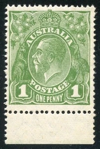 KGV 1d Acsc 78A~SG82 GREEN LMW MARGINAL MNH. - Bild 1 von 2