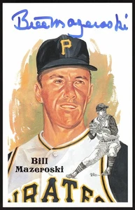 Bill Mazeroski Autographed Perez Steele Art HOF Postcard #250 JSA Authentic - Picture 1 of 3