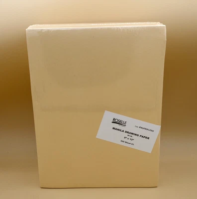 Бумага для рисования кремовая Roselle Manila 50 фунтов 9x12 дюймов упаковка 500 листов - Изображение 1 из 2