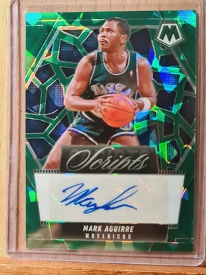 Mark Aguirre #MS-MAD 2024-25 Mosaic Scripts Green Cracked Ice Prizm L0140A - Image 1 of 2