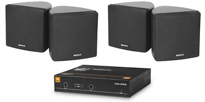 JBL CSA 2120 Commercial Amplifier Amp+(4) 3.5" Black Cube Speakers 4 Restaurant - Image 1 of 4