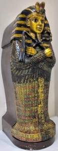 25” Egyptian Pharaoh Tutankhamun King Tut Sarcophagus Display Cabinet - USED - Picture 1 of 21